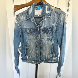 Zara Trafaluc Distressed Denim Jacket